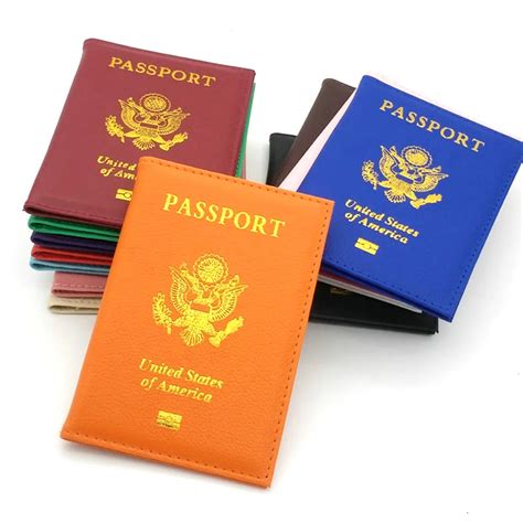 Travel PU Leather Passport Cover 2018 new Women Pink USA Passport Holder American Covers for ...