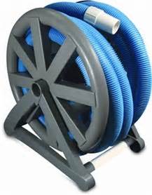 Swimming Pool - Vacuum Hose 38mm Blue Cuffed 9mtrs on Hose Reel