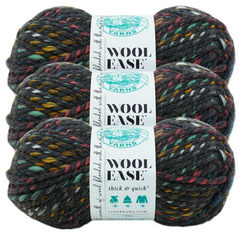 Lion Brand Yarn Wool-Ease Thick & Quick Bedrock Wool Blend Super Bulky ...