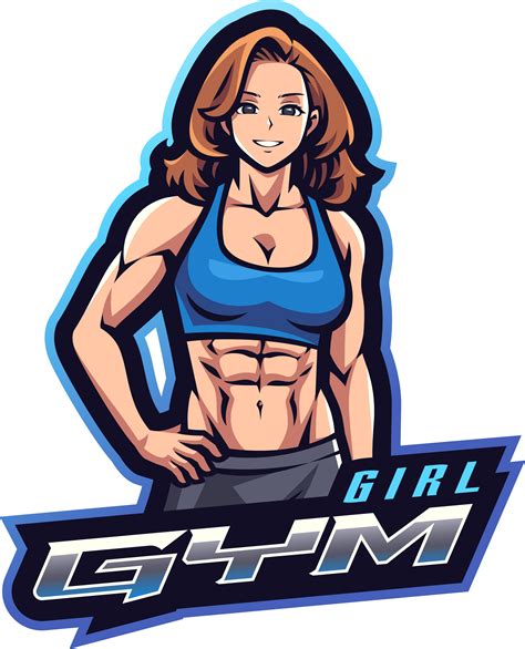 Girl gym esport mascot logo design By Visink | TheHungryJPEG