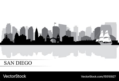 San diego city skyline silhouette background Vector Image