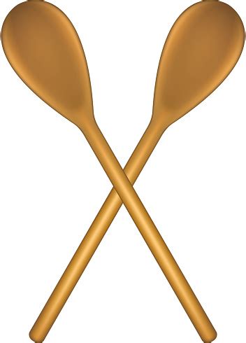 Two Crossed Wooden Spoons Stock Illustration - Download Image Now - iStock