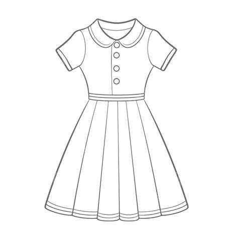 Simple Drawing Of A Girl S Dress Outline Sketch Vector, Dress Drawing, Wing Drawing, Girl ...