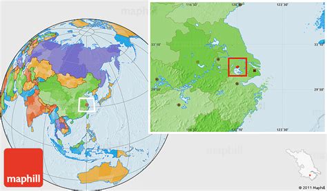 Political Location Map of Wuxi Shi