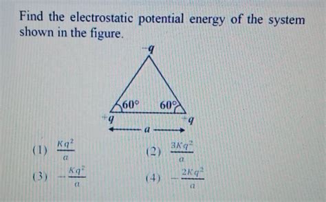 Find the electrostatic potential energy of the system shown in the figure..