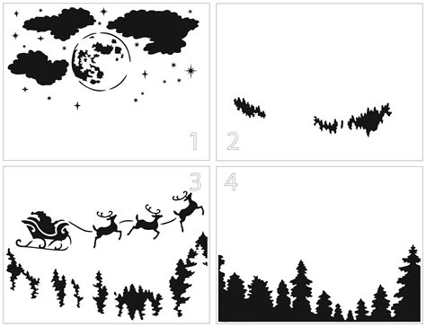 Layered Card Stencil 8.5X11-Layered Santa Moon - 842254060450