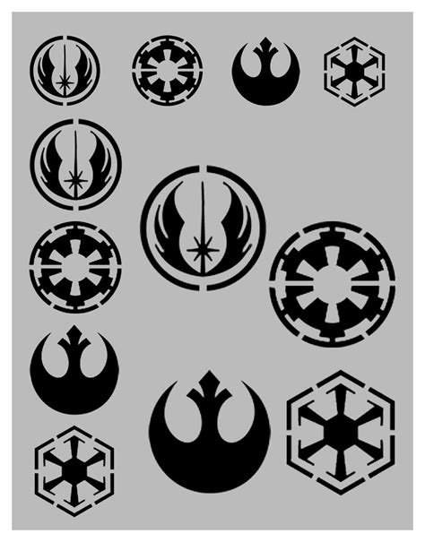 Star Wars Rebel Empire Sith Jedi Logo Seal 8.5" x 11" Stencil FAST FREE SHIPPING | eBay