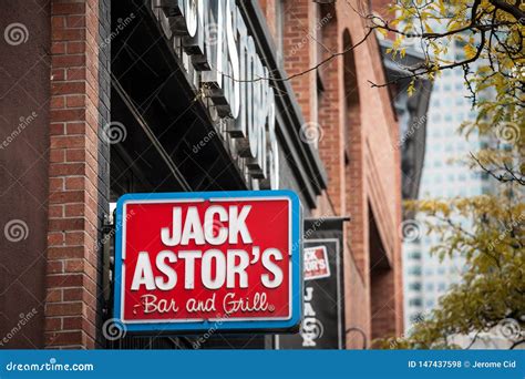 Jack Astor`s Bar And Grill Logo In Front Of Their Restaurant In ...