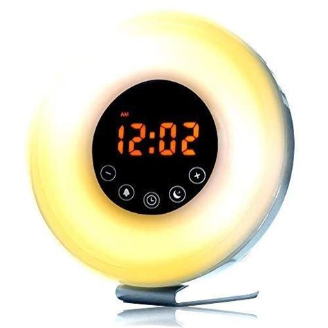 Sunrise Alarm Clock, Wake Up Light with 6 Nature Sounds, FM Radio, 6 ...