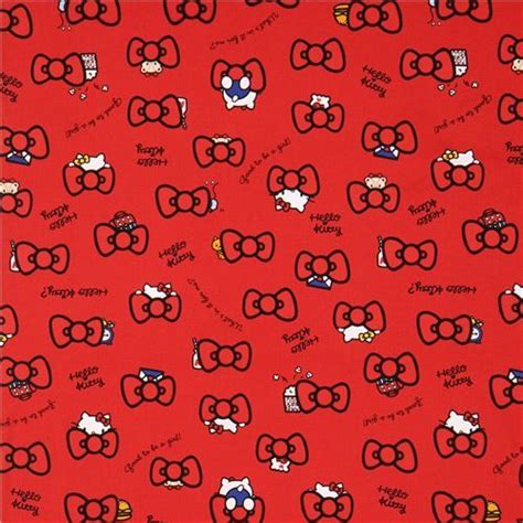 red Hello Kitty red bow oxford fabric - Hello Kitty Fabric - Fabric | Hello kitty wallpaper ...