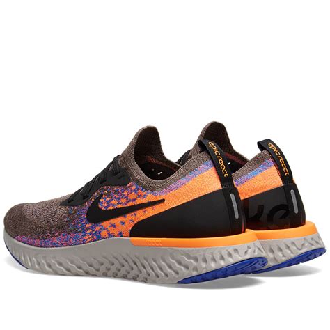 Nike Epic React Flyknit Brown, Black, Orange & Blue | END. (US)