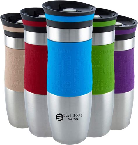 EDEL HOFF Insulated Vacuum Travel Mug, One-Handed Open and Drink, Very ...