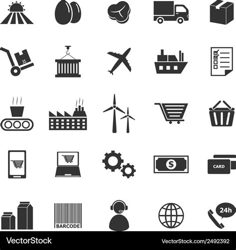 Supply chain icons on white background Royalty Free Vector