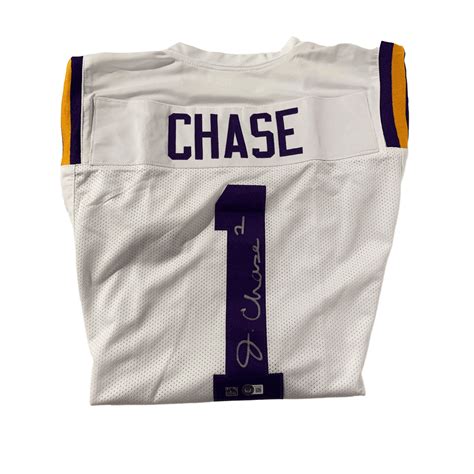 Ja'Marr Chase Autographed White LSU Football Jersey