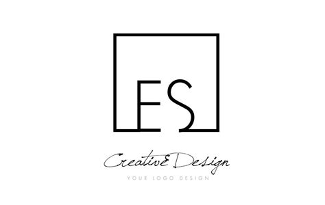 ES Square Frame Letter Logo Design with Black and White Colors. 8533446 Vector Art at Vecteezy