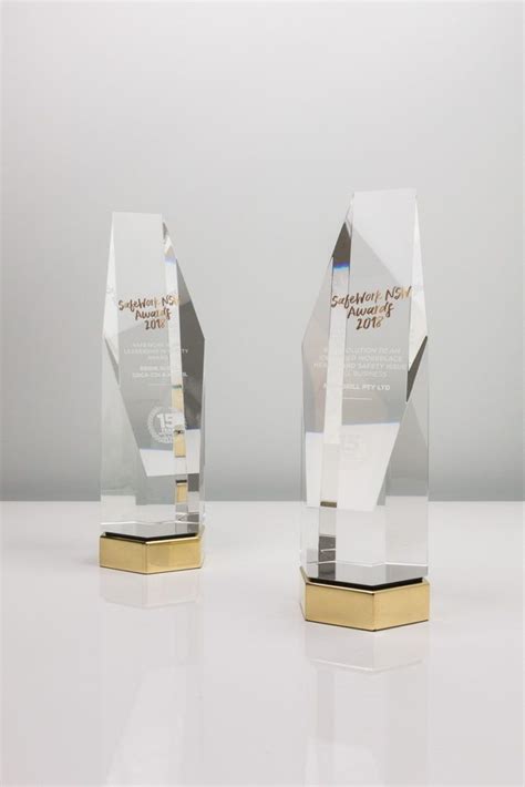 SafeWork NSW Trophies | Crystal Glass and Brass Awards | Design Awards ...