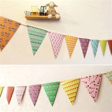 Colorful Handmade Paper Flags Bunting Party Decorations Banners Party ...