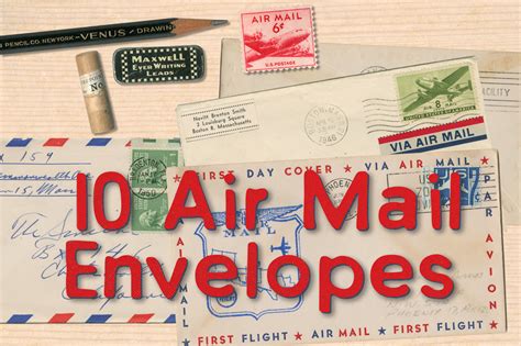 10 Retro Air Mail Envelopes | Custom-Designed Graphic Objects ...