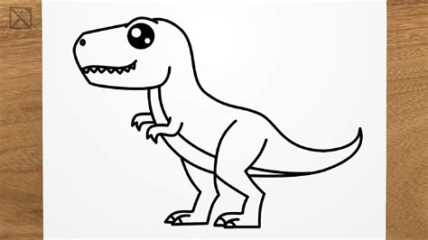 How to draw a CUTE T-REX step by step, EASY T-Rex Dinosaur ...