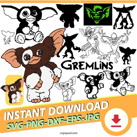 Gizmo SVG Cricut Bundle, Layared SVG Gremlins PNG Clipart, Digital Files