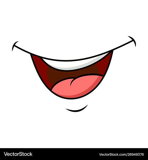 Smile mouth and tongue isolated cartoon design Vector Image