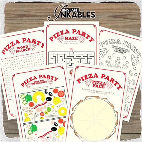 Pizza Party Games Printable Party Games, Kids Printable Party, School Pizza Party, Birthday ...