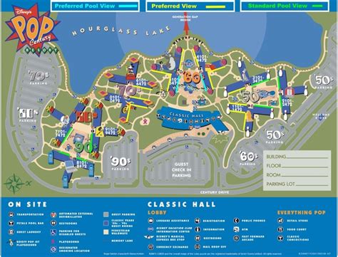 2012 Pop Century map - including room classes | Disney pop century resort map, Disney value ...