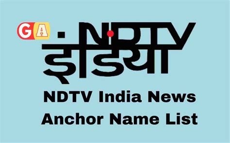 NDTV News Anchors List With Photo, Male & Female - Global Anchors