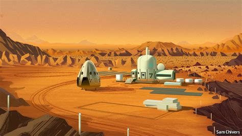 Early SpaceX base on Mars by Sam Chivers | human Mars