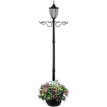 Amazon.com : Sun-Ray 312066 Crestmont Single-Head Solar Lamp Post and Planter with Plant Hanger ...