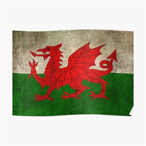 "Old and Worn Distressed Vintage Flag of Wales" Poster for Sale by ...