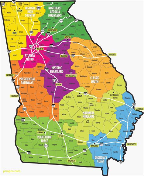 Map Of Georgia by County – secretmuseum