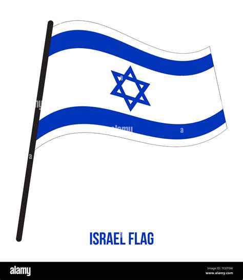 Israel Flag Waving Vector Illustration on White Background. Israel ...