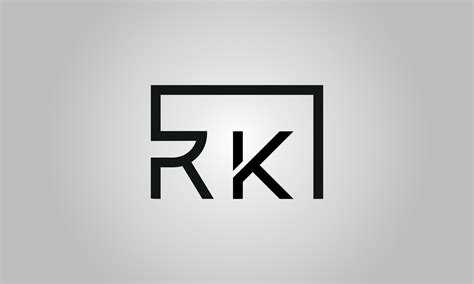 Letter RK logo design. RK logo with square shape in black colors vector ...