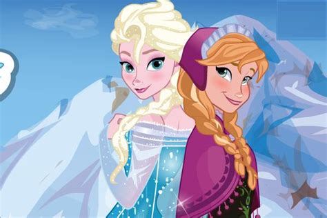 Dress Up Game with Elsa and Anna from the Disney Movie Frozen.