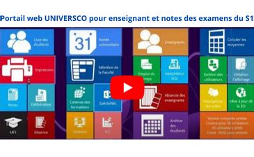 Portail web UNIVERSCO pour enseignant et notes des examens du S1 - Université de Saida Dr Moulay ...