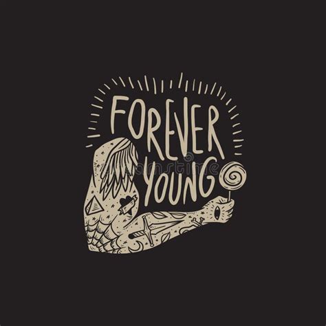 Forever young stock vector. Illustration of badge, flat - 124321552