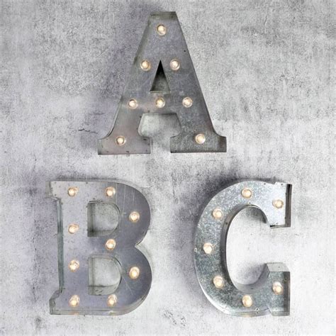 12'' Industrial Metal Letter With LED Lights | Metal letters, Light ...