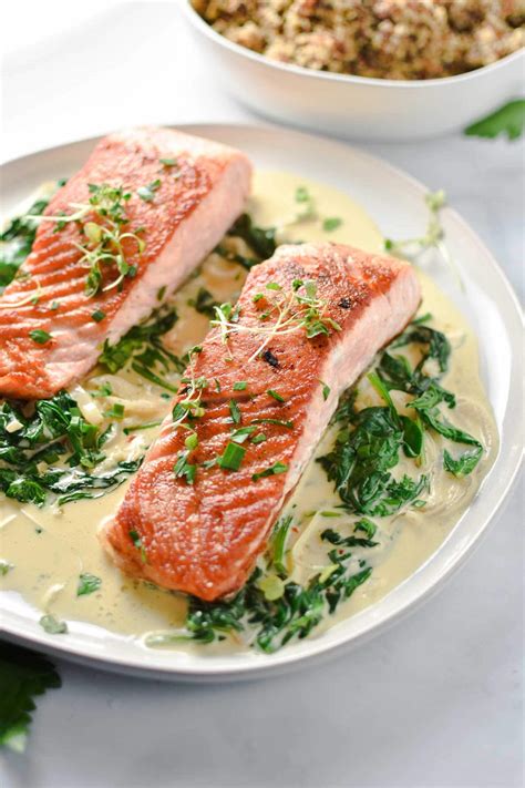 Pan Fried Salmon Recipe With Cream Sauce | Deporecipe.co