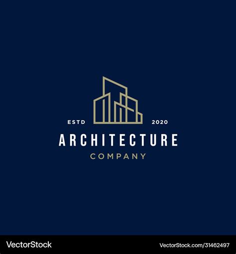 Architecture minimalist logo design Royalty Free Vector