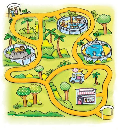 illustrated map, children's books, map, zoo, kids, illustration, by ...