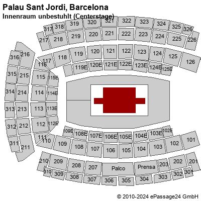 Palau Sant Jordi Barcelona Innenraum bestuhlt (3) Saalplan