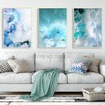 Blue Marble Painting Abstract Canvas Pictures Living Room Art Wall Posters And Prints Print ...