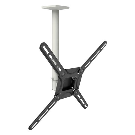 Barkan 29"- 65" Telescopic, Swivel & Tilt, Flat / Curved TV Ceiling Mount, Patented, White ...