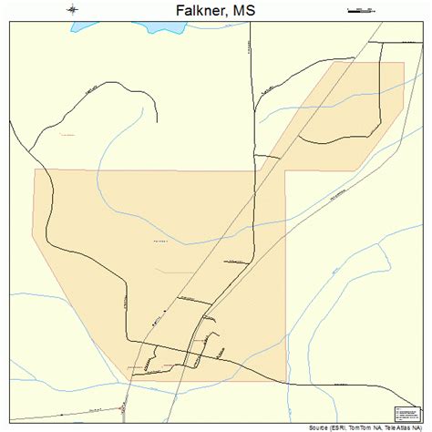 Falkner Mississippi Street Map 2824220