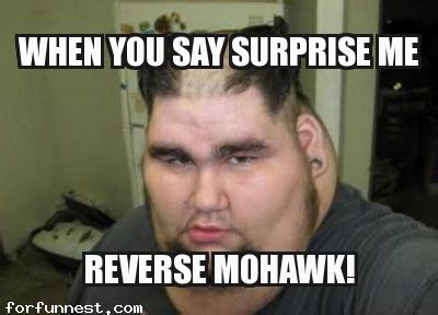 When you say surprise me reverse mohawk meme - Funny Memes, Jokes, for Fun