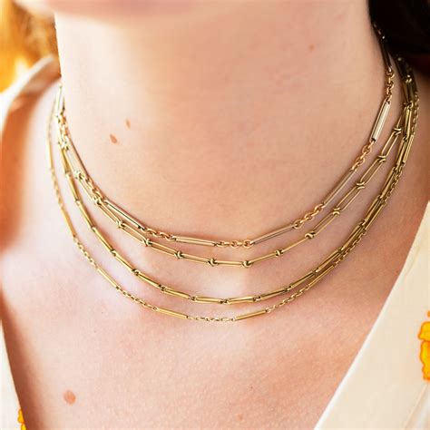 Victorian Choker 14k Gold Chain Necklace