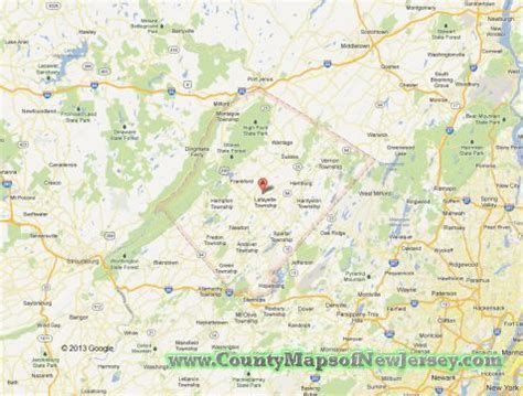 Sussex County New Jersey Map