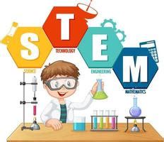 STEM education logo with children cartoon character 2732386 Vector Art at Vecteezy