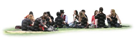 large group of people sitting together on the grass - cut out people - VIShopper